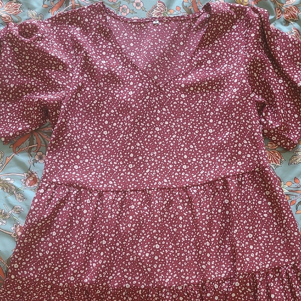 Floral Burgundy Blouse